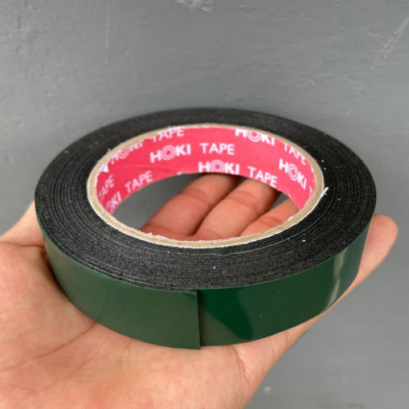 

Double tape foam hijau hoki tape 1 inch x 6 yard lem berkualitas