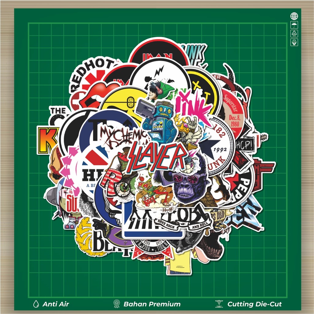 

HOT 50 PCS STIKER Stiker Mixed Logo Rock Band [Logo Band Rock Campuran] Stiker Fashion Cars Decal Dingin Kartu Album Custom Vinyl Anti Air- Sticker Aesthetic Buku Journal Koper Casing HP Tablet Laptop Helm Motor Botol Minum