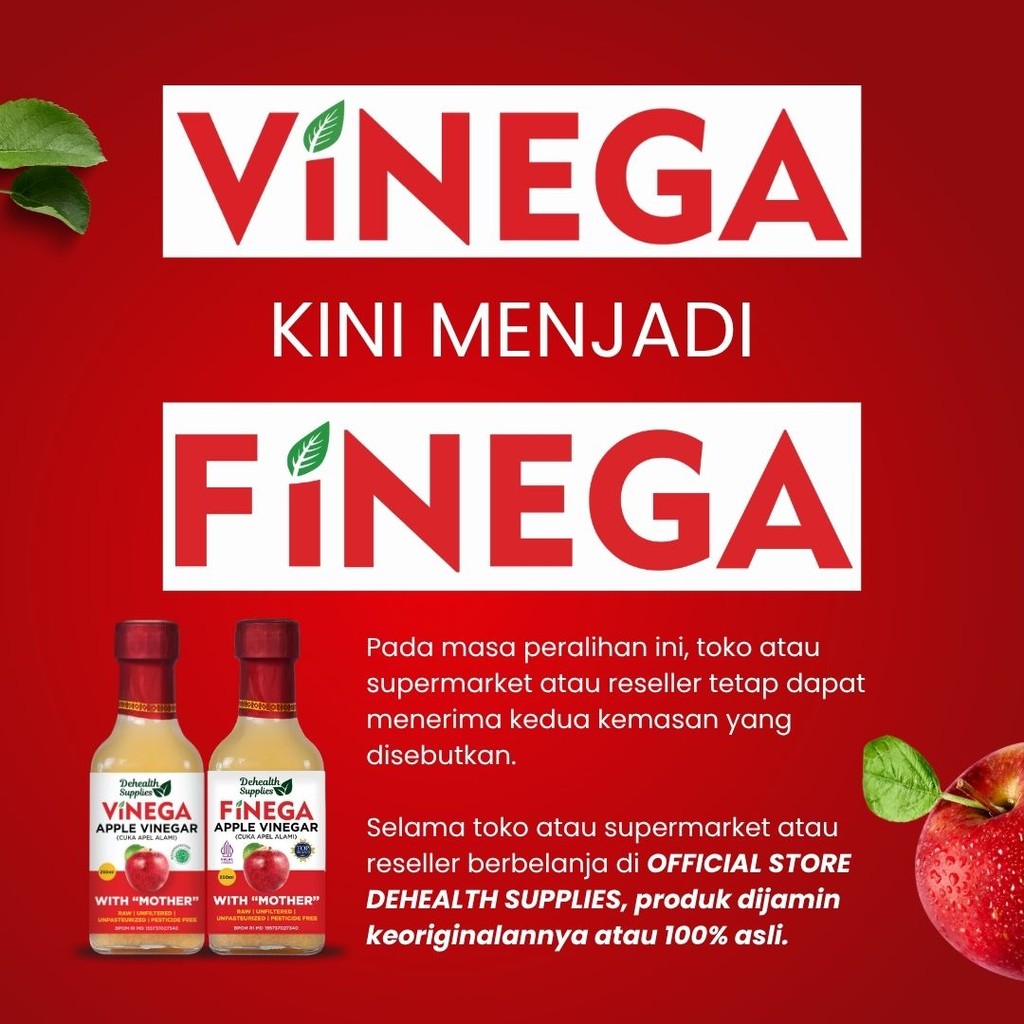 

JAMIN MURAH !!!FINEGA Cuka Apel 500ml Apple Cider Vinegar Botol Kaca - Redakan Maag dan Gerd(BISA LANGSUNG ORDER)