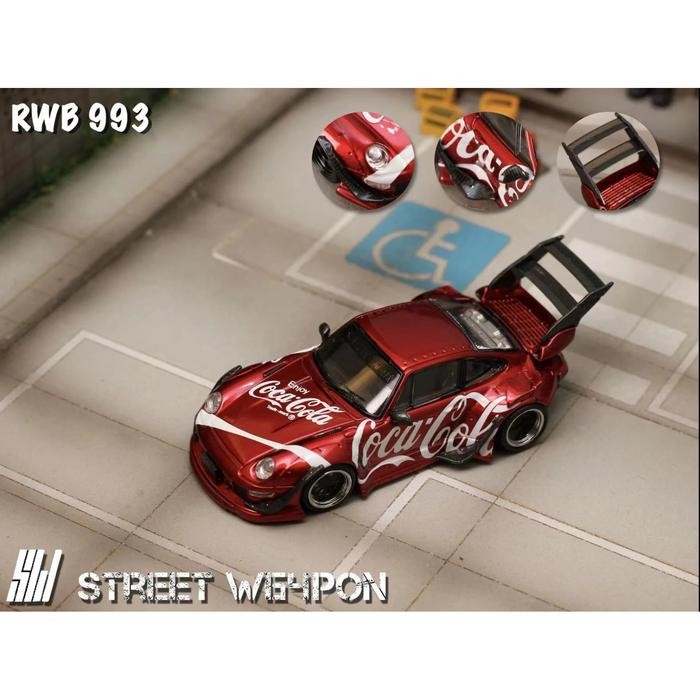 ORIGINAL SW64190 - Street Weapon 1/64 Porsche RWB 993 Coca Cola Livery Ducktail