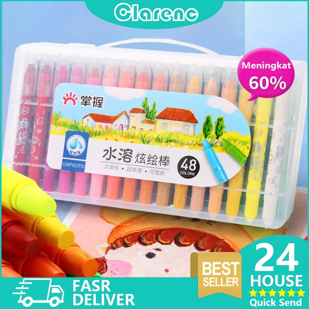 

New Crayon /crayon anti air /silky crayon / 12/36/48 Set krayon yang dapat diputarPremium