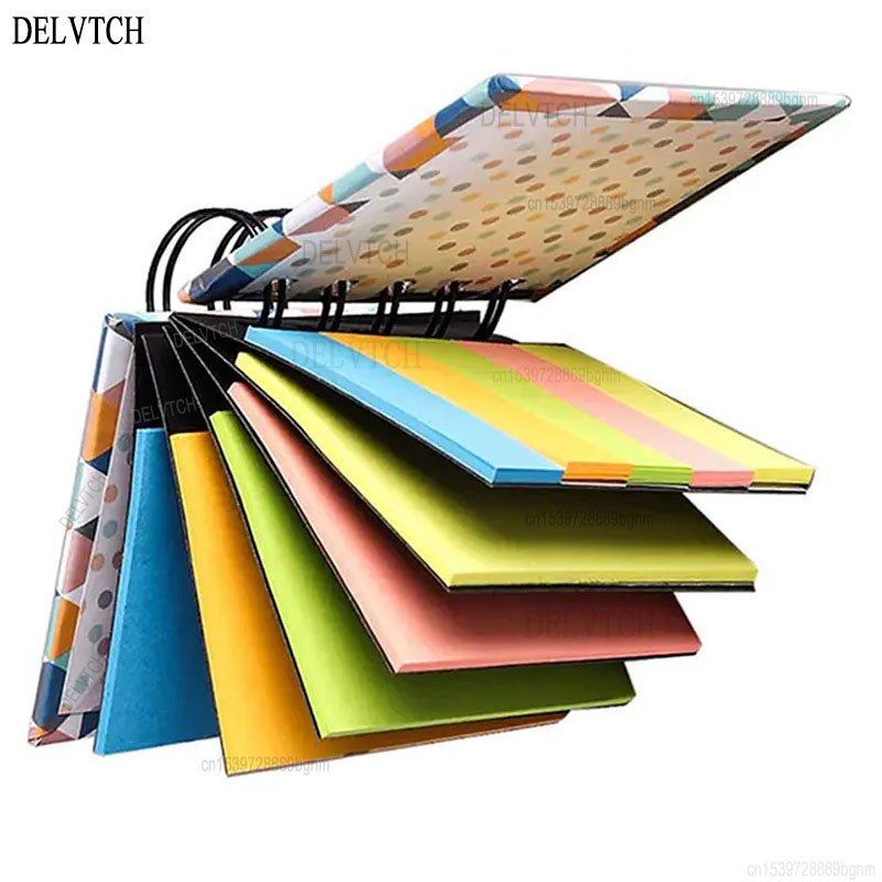 

Multi-layer Colorful Paper Sticky Note Memo Pad Hard Cover Spiral Coil Mini Notebook Notepad Planner Self-Adhesive Stickers