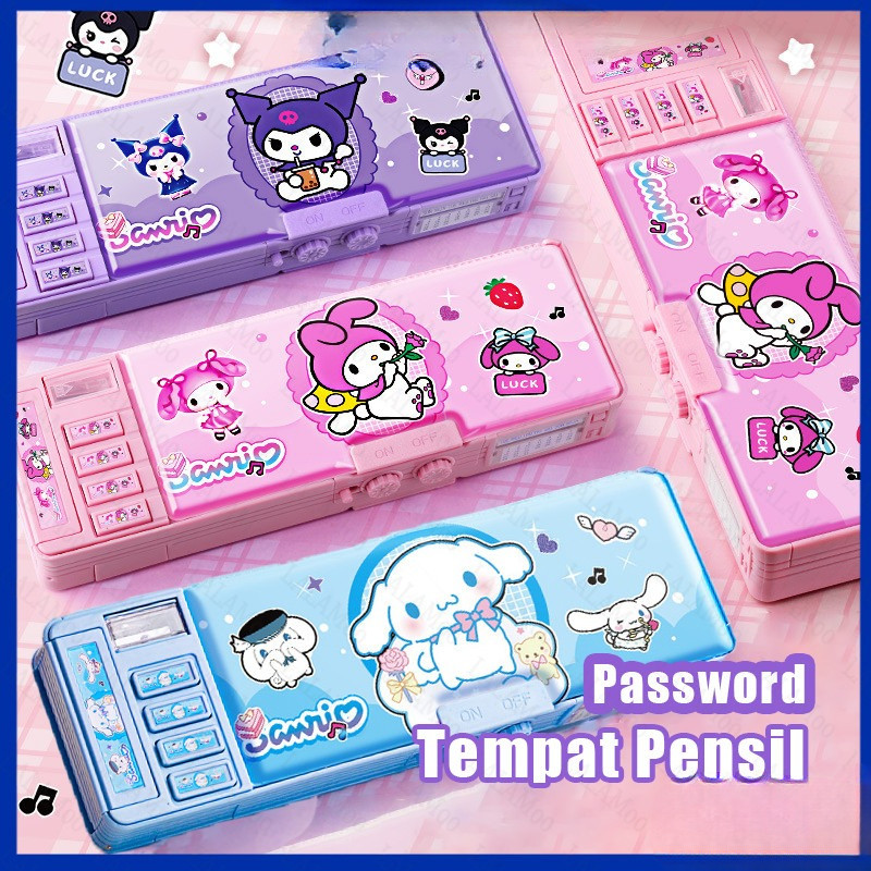 

Kuromi Kotak Pensil Lapis Ganda Berkapasitas Besar Pensil Password Multifungsi Lapis 9 in 1 Kotak Pensil Kunci Kode Kuromi Bahan Tahan Air Sanrio Tempat Pensil Password