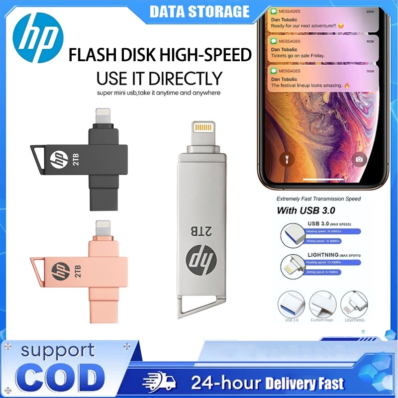 HP Flash Disk 2TB for iphone  OTG ISO Flashdisk High Speed USB 3.0 Flash Drive Flash Disk Storage
