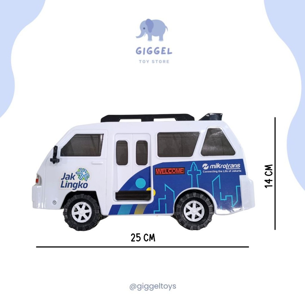 NEW DEALS [ Giggel ] Mainan Anak Mobil Angkutan Umum Jaklingko / Miniatur Angkot Anak Musik Dan
