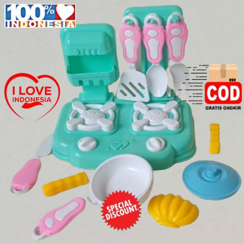 KBA mainan masak masakan kitchen sett kompor lengkap - KOMPOR lm10 LM1
