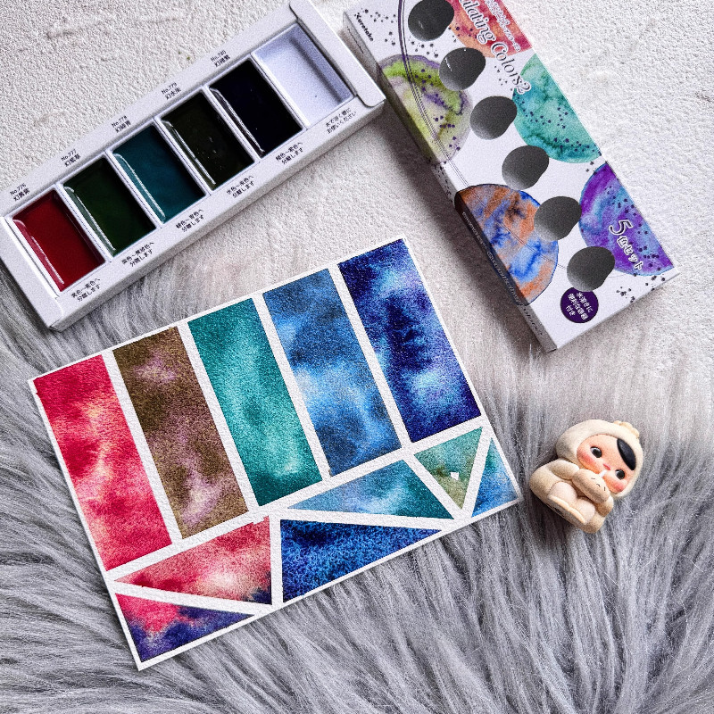 

Kuretake Japan's New Layered Color 5-color Water-soluble Watercolor Pigment Solid Set Artist Watercolor Painting Art Supplies