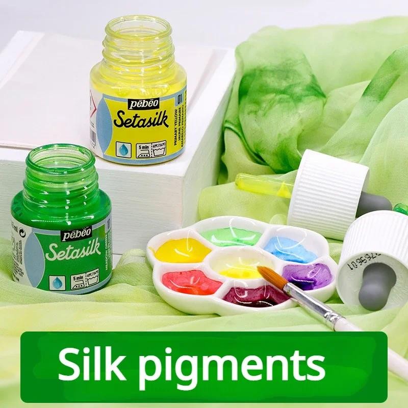 

Silk Pigment 45ML Textile Fiber Diy Hand-painted Colorful Waterproof Paint Semi-matte Iron on Color Fixing Fabric Paint