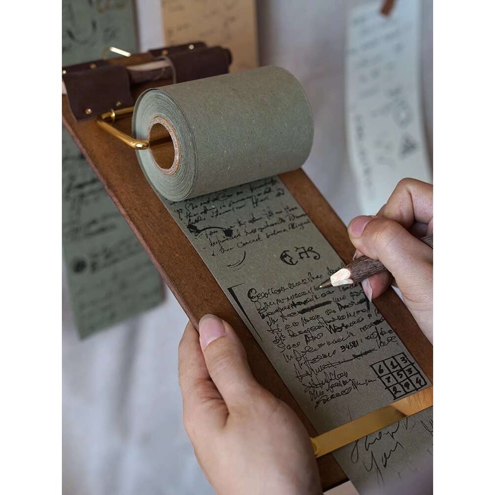 

[Roll Paper Memo]Memo Board Clip Memo Paper Tearable Non-Sticky Blank Wooden Memo Pad