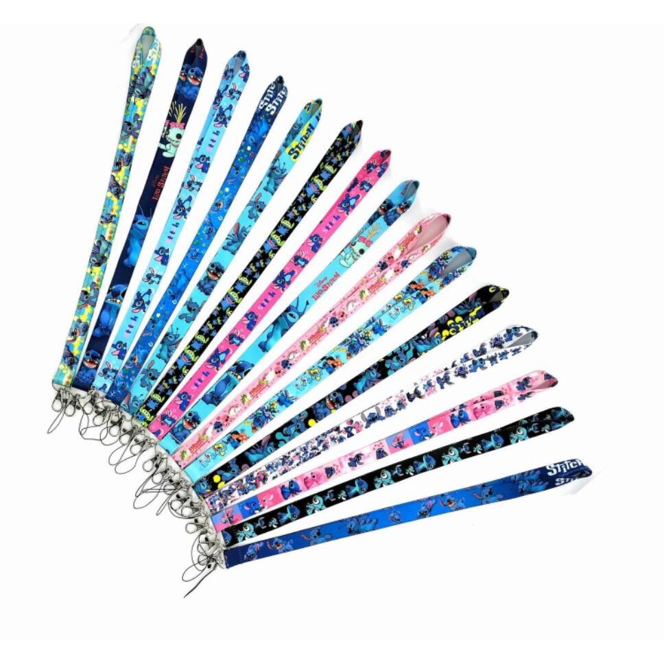 

Cartoon MINISO Disney Stitch Key Lanyard ID Badge Holders Animal Phone Neck Straps with Keyring Phone Accessories D006