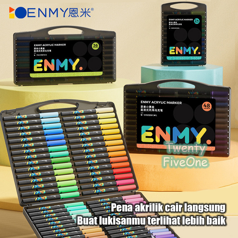 

ENMY Akrilik Pen Langsung Cairan Lukisan Mahasiswa Dedicated Waterproof Stackable Kotak Hitam Kecil