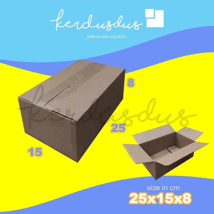 

25x15x8 cm kardus box karton kotak packing packaging POLOS SHEET