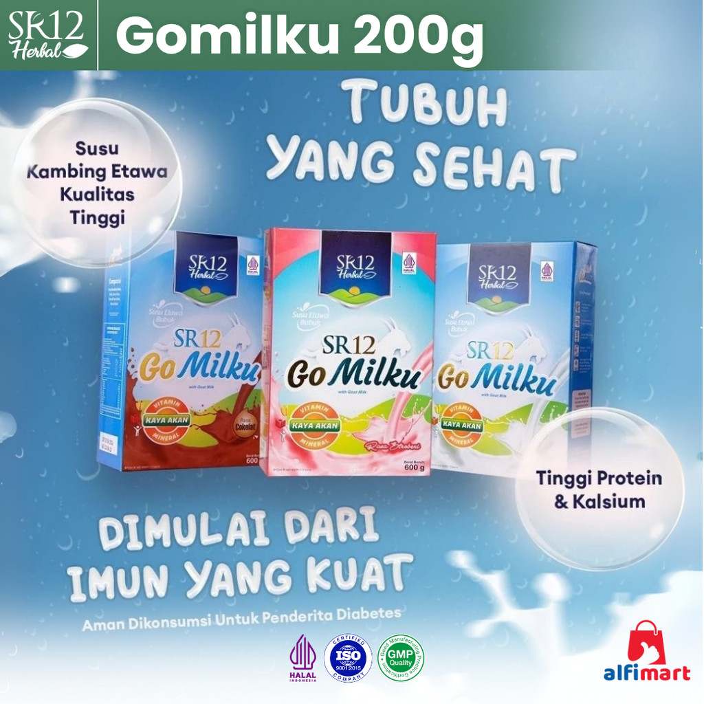 

SR12 - GoMilku Susu Kambing Etawa Premium 200g / Go Milku Original Vanilla Stroberi Strawberry Cokelat Coklat kemasan 200 gram