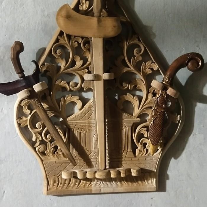 BLAWONG tatakan keris , blawong mentahan ukir motif gunungan isi 3 xc