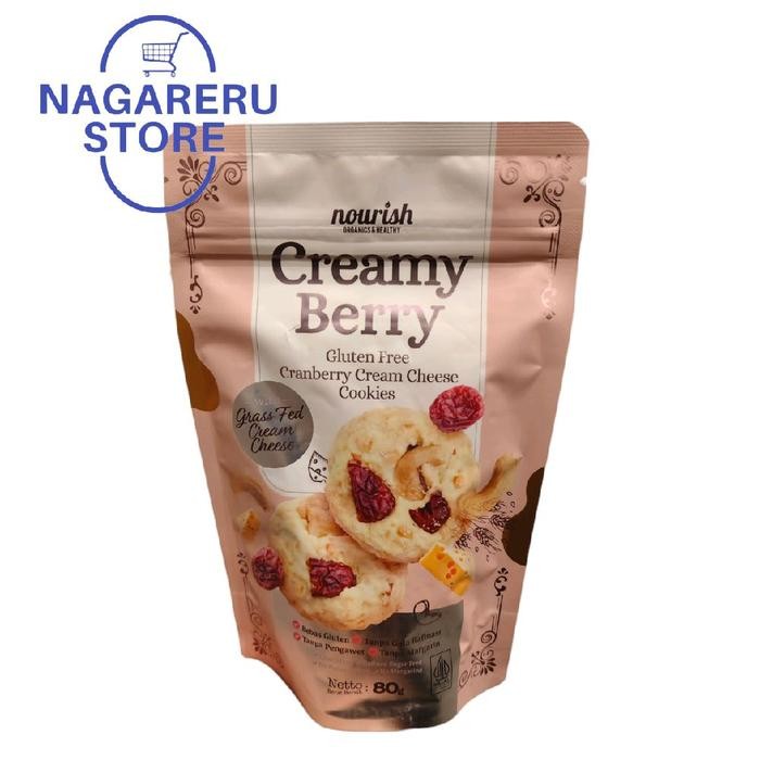 

Nourish creamy berry gluten free cranberry cream cheese cookies 80gr
