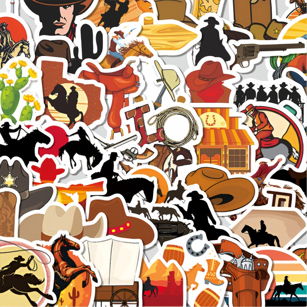 

Stiker Cutting Pack Stiker Cowboy Isi 100Pcs Series Aesthetic Lucu Keren Untuk Koper Bahan Vynil