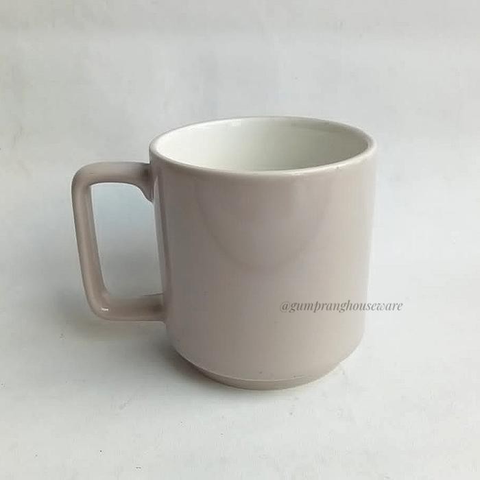 Gelas Mug Besar Stax Stack Keramik 500 ml - Stackable mug colortrio - hitam doff