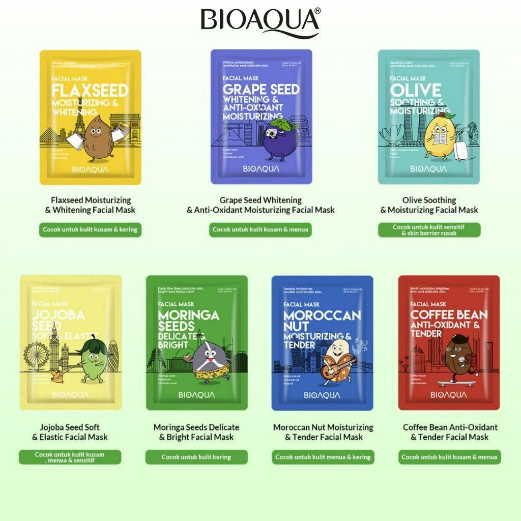 aray kosmetik  - BIOAQUA Facial Mask terlaris