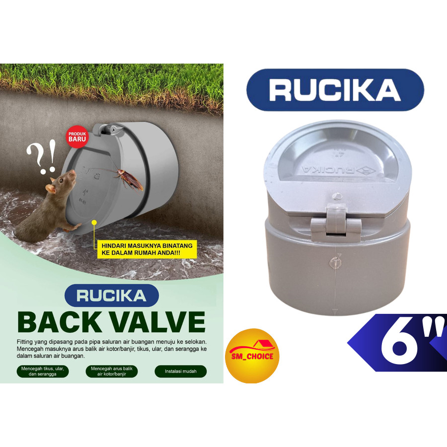 BACK FLOW VALVE 6" TUTUP ANTITIKUS RUCIKA 6 INCH BACK FLOW 6" RUCIKA
