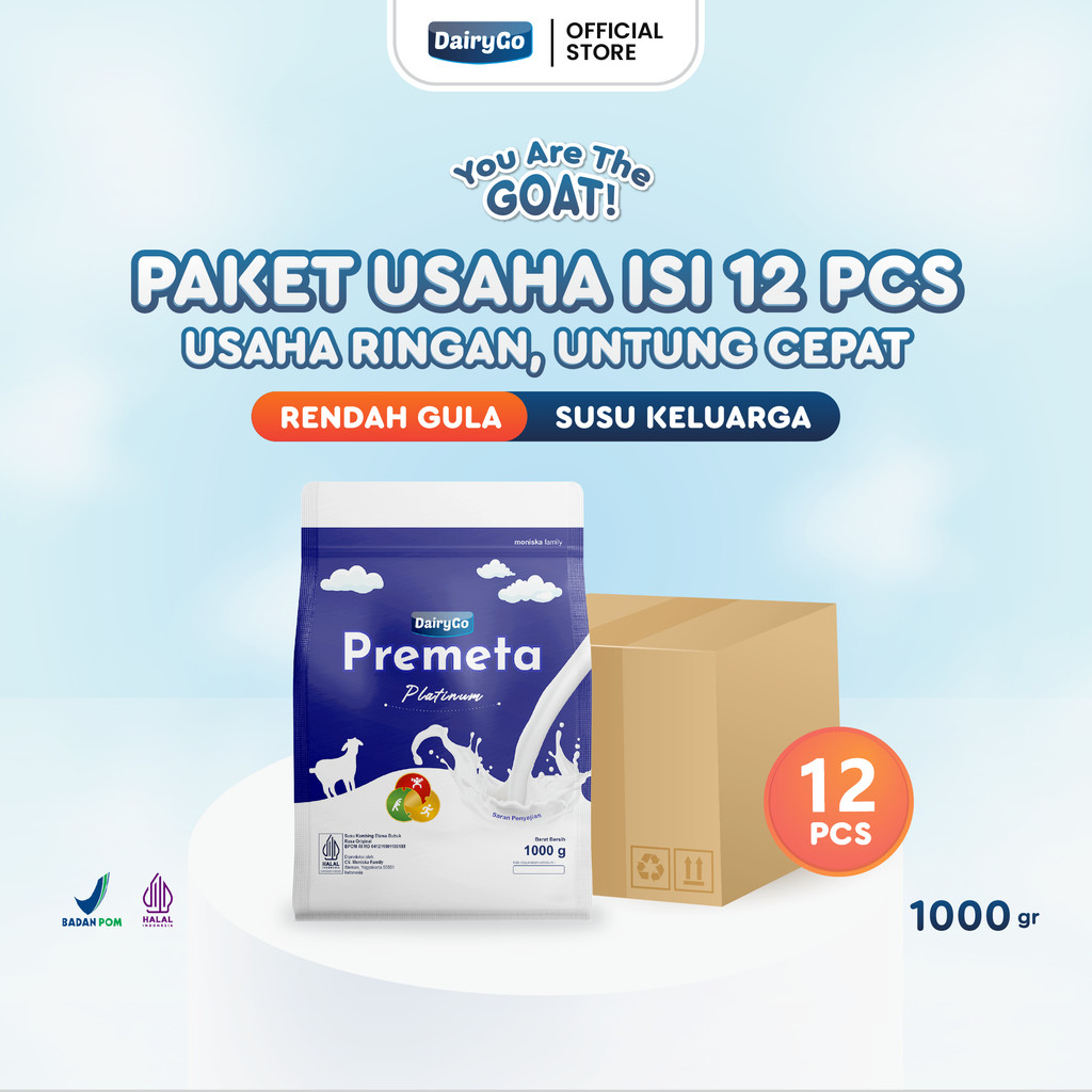 

Susu Kambing Etawa Bubuk 1kg Platinum - Paket Jualan isi 12 PCS