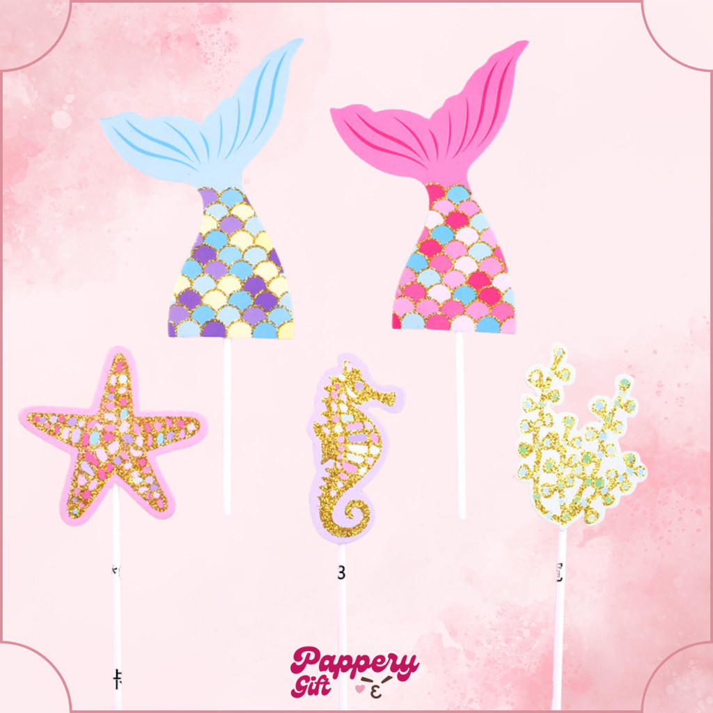 

Topper Ulang Tahun Mermaid / Hiasan Kue Mermaid Laut / Tail Sea Set Mermaid Cute - SE0633