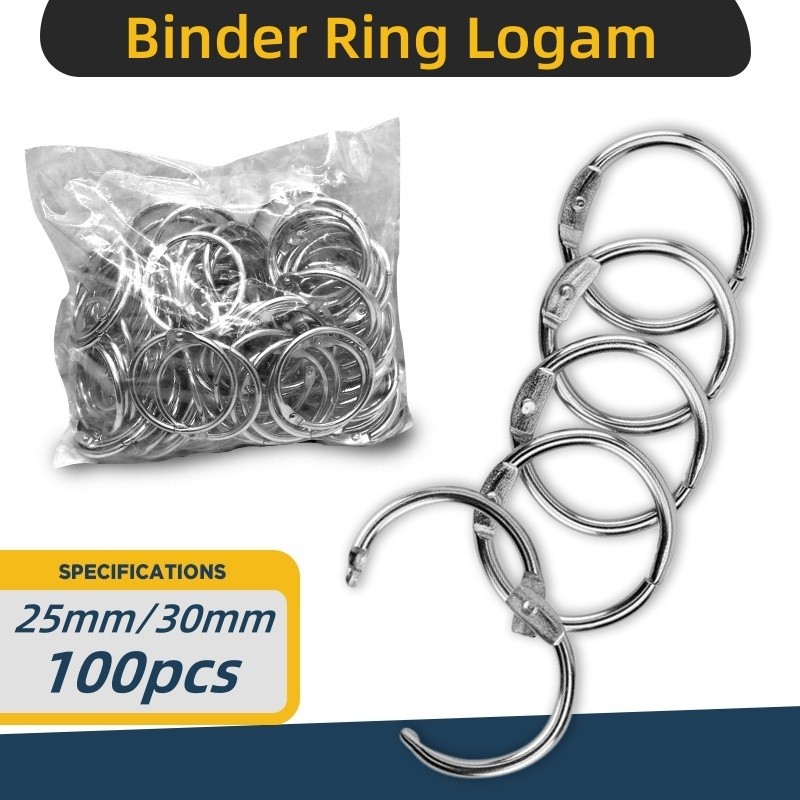 

100PCS Ring Binder Buka Tutup 25-35mm 1 inci dengan Sampel Buku Ring new