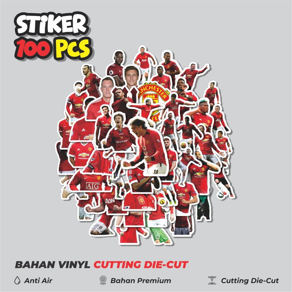 

Terbaru! 50 pcs Stiker Football Series Manchister United Dekorasi Lucu Kreatif untuk Notebook, Skateboard, HP