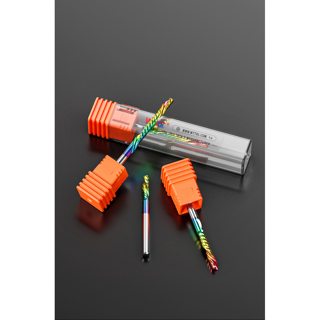 

WeiTol 1PCS DLC Coating One Flute Spiral end mill down cut/left-hand cutter CNC Cutting Tools for sold wood, acrylic, MDF, PVC