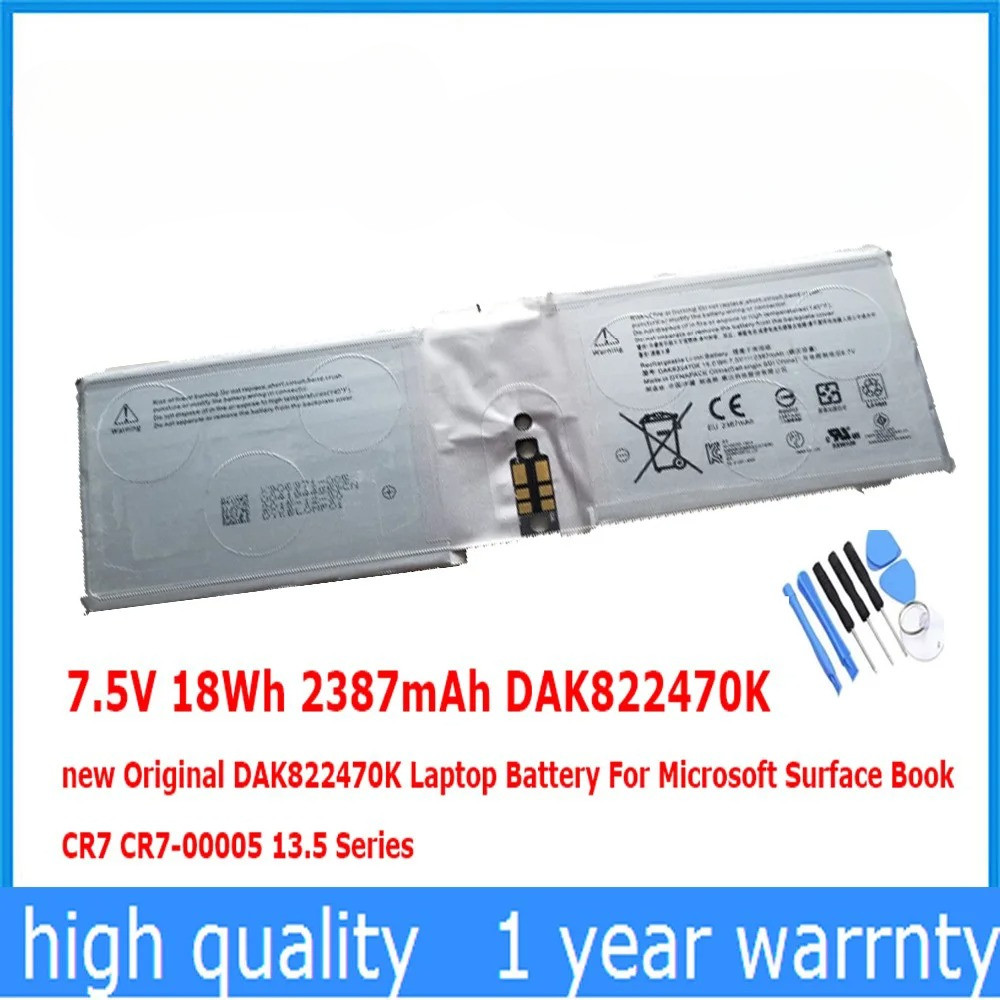 

DAK822470K 7.5V 18Wh 2387mAh G3HTA020H Tablet Battery For Microsoft Surface Book 1 1703 1704 1705 Screen G3HTA044H Laptop Parts