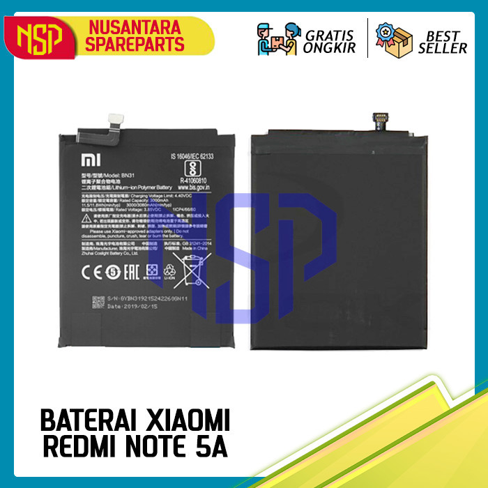 BATERAI XIAOMI REDMI NOTE 5A ORIGINAL
