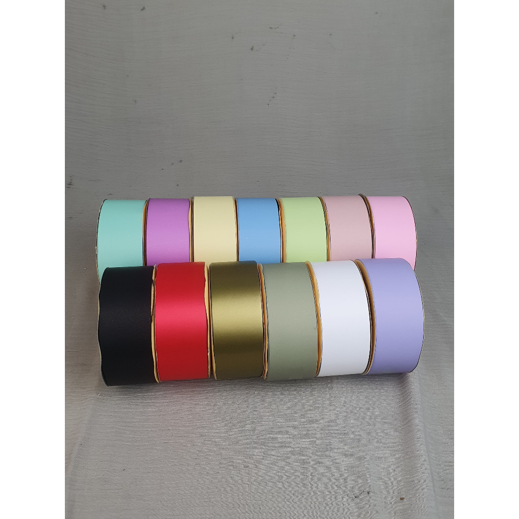 

1 Roll Pita Kado 4cm PASTEL 1.5" Jepang Ribbon Kertas Plastik Dekorasi 4 cm Hampers 38mm