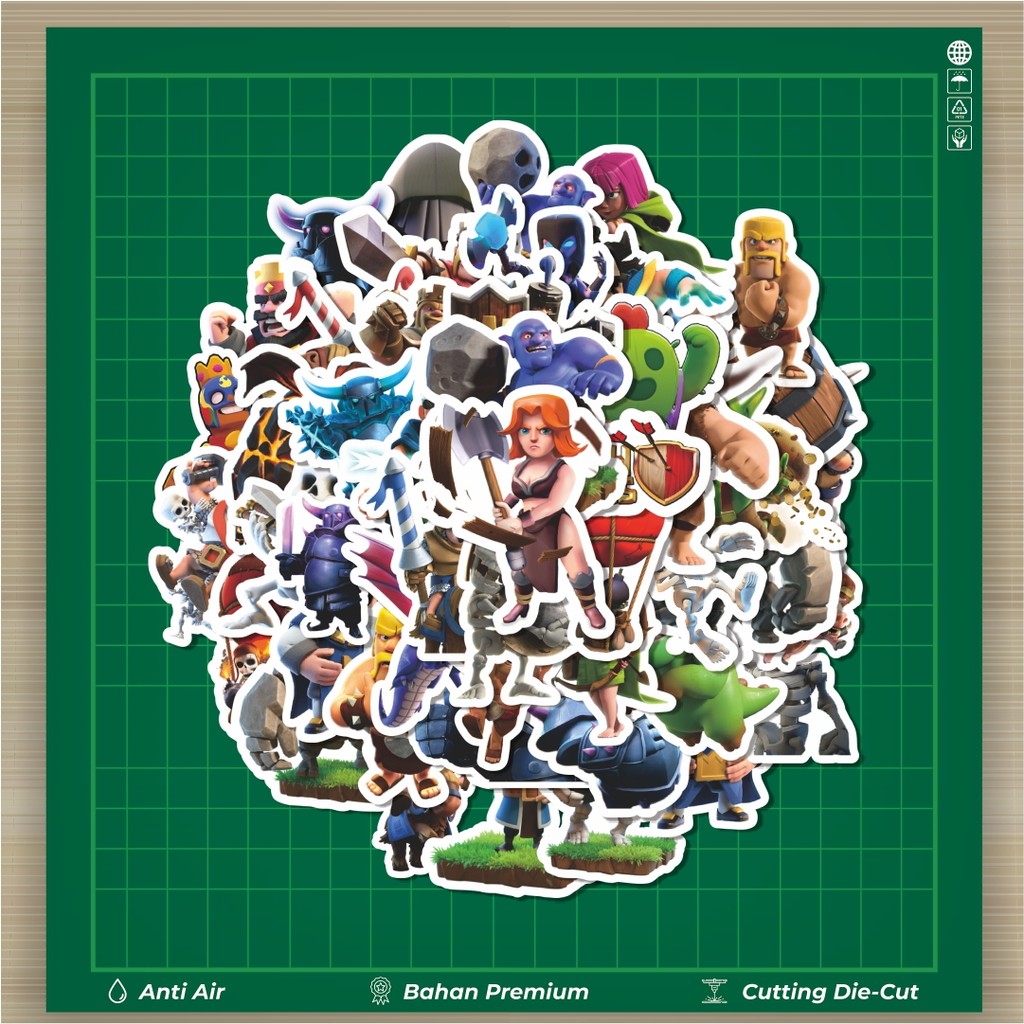 

HOT 50 PCS STIKER Stiker Clash Of Clans Game Video Series 3 Stiker Fashion Cars Decal Dingin Kartu Album Custom Vinyl Anti Air- Sticker Aesthetic Buku Journal Koper Casing HP Tablet Laptop Helm Motor Botol Minum