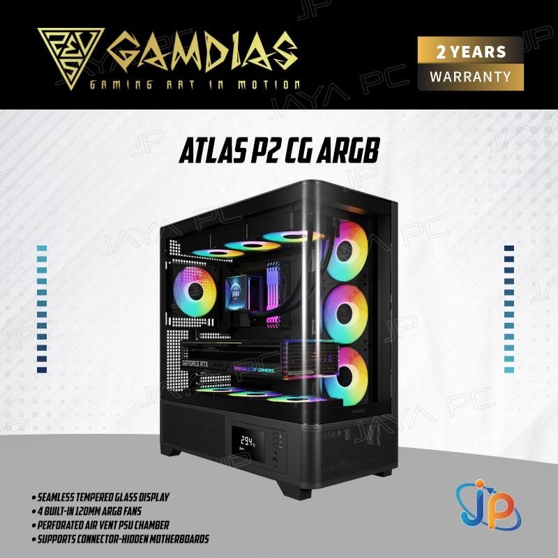 GAMDIAS Atlas P2 CG Case - Tempered Glass Casing with Digital Display