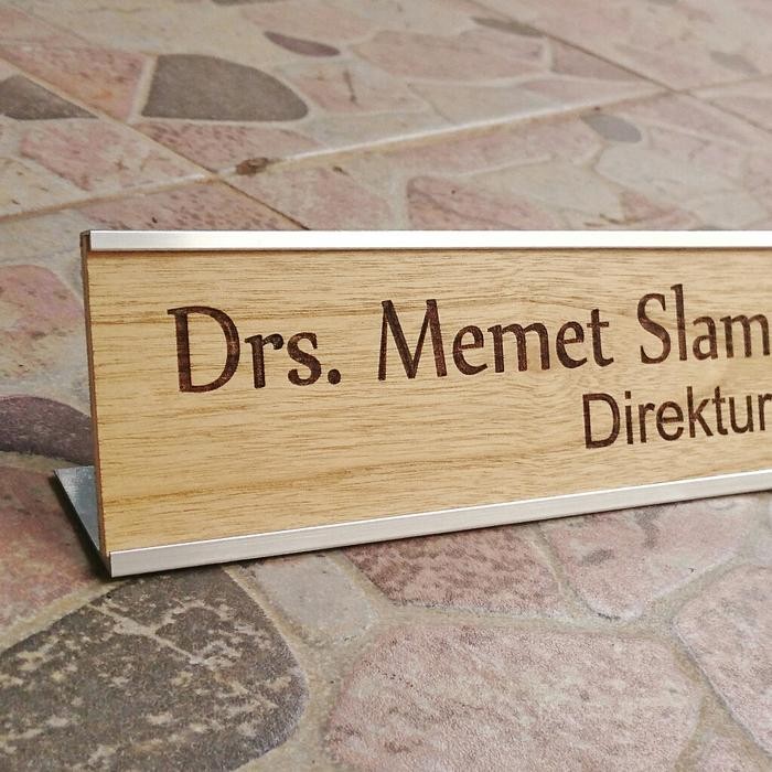 

Promo 6x28cm papan nama meja name desk ukiran gravir bukan akrilik stainless - 1 Logo