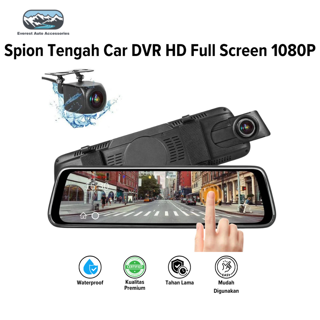 Spion Tengah Mobil DVR HD Full Screen 1080P Layar Sentuh