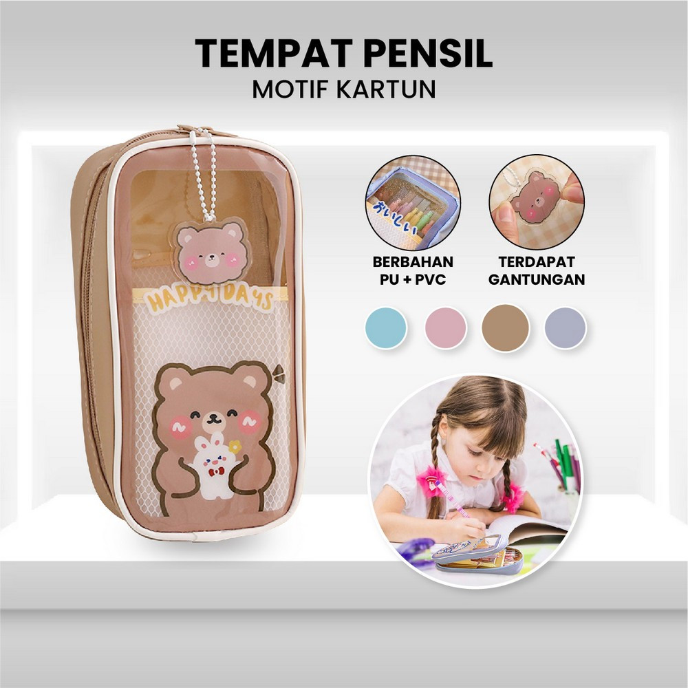 

Tempat Pensil Anak Transparan Motif Kartun Pencil Case Multifungsi Ala Korea Pouch Serbaguna / Tempat Alat Tulis Tempat Pulpen Perlengkapan Sekolah Stockami A61
