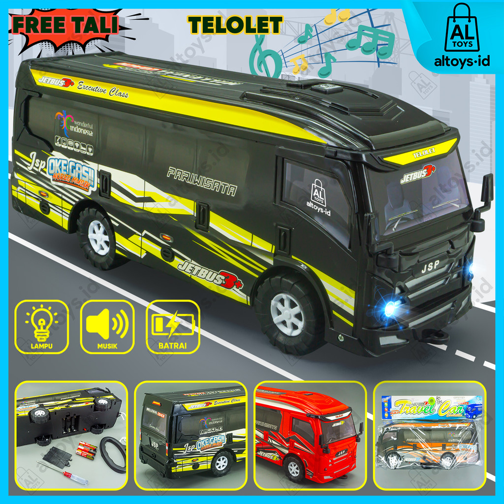 Mainan Mobil Elf Jetbus Travel Miniatur Giga Bus Mania Simulasi Kota Hadiah Anak Toy AM02