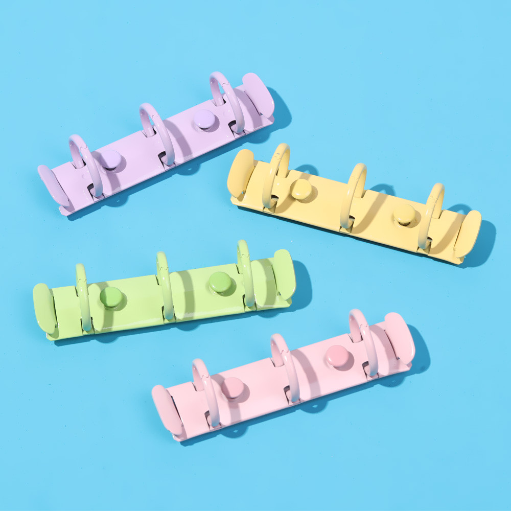 

Colorful Metal Spiral Rings Mini 3 Holes Loose-leaf File Folder Refillable Notebook Ring Binding Hoops Office School Supplies