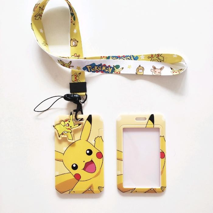 

BEST~[Terlaris] AKKY02 ID Card Holder Name Tag Lanyard Kalung Kartu Anime Pokemon Pikachu Tali - Pikachu 1
