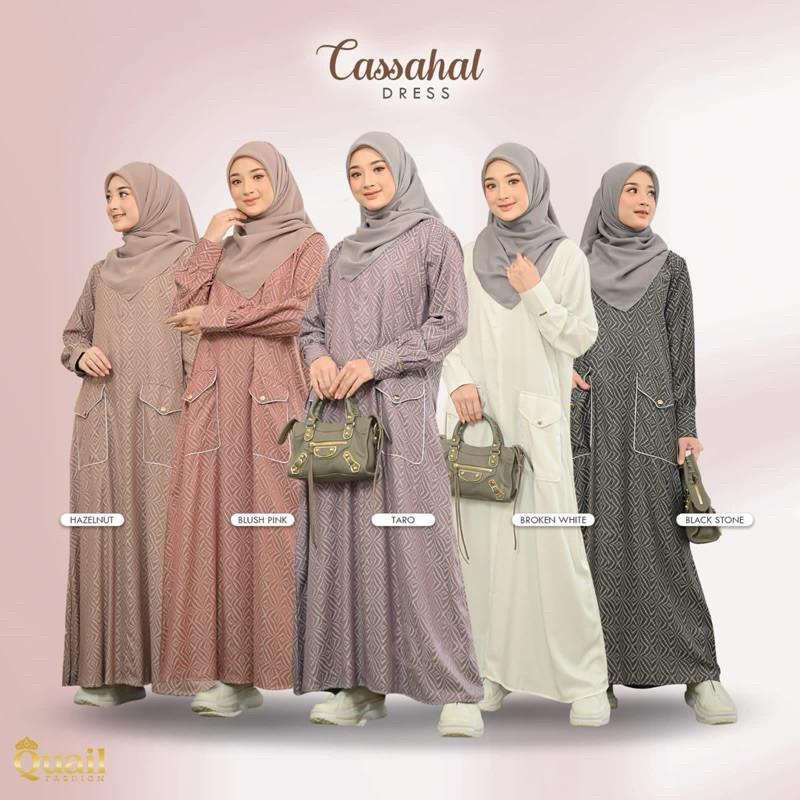 Cassahal Reborn Dress Gamis Katun Original Quail Gamis Dewasa Material Katun Gravia Jacquard Dress W
