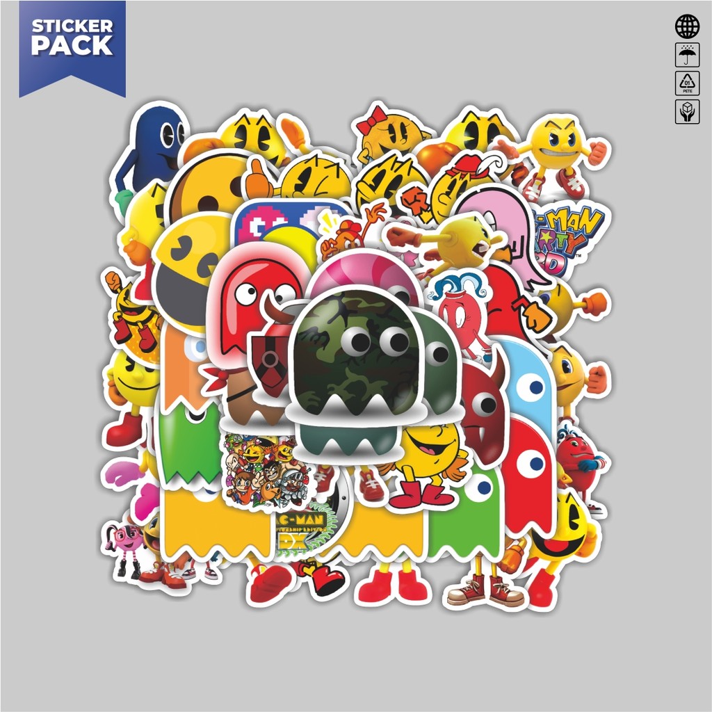 

[100PCS]Stiker Pack Stiker Game Series Pacman Aesthetic Vinyl Anti Air Dekorasi Sticker Laptop Buku Journal Koper Helm Casing HP Gitar Helm Skateboard