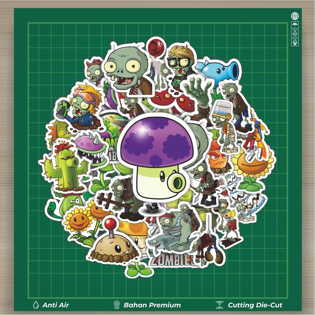 

HOT 50 PCS STIKER Stiker Game Series PLANT vs ZOMBIE Character Mix 4 Stiker Fashion Cars Decal Dingin Kartu Album Custom Vinyl Anti Air- Sticker Aesthetic Buku Journal Koper Casing HP Tablet Laptop Helm Motor Botol Minum