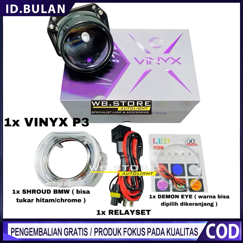 PAKET  VINYX P3 50 watt 2.5 inch PURPLE LENS  VINYX