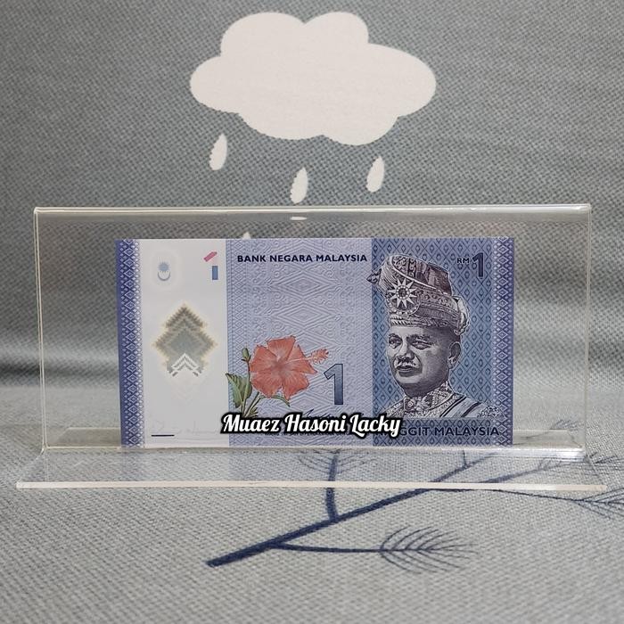 New Akrilik Tempat Uang Pajangan Hiasan Malaysia 1 One Ringgit Polymer - Akrilik Saja