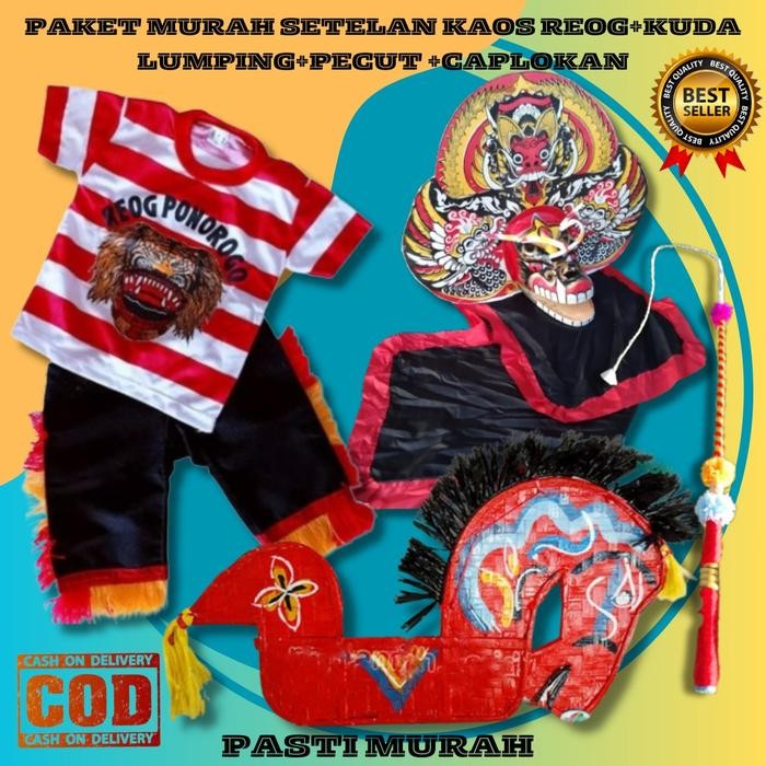 

* Paket murah komplit setelan kaos reog+kuda lumping 55cm+barongan spon+cambuk jaranan kuda lumping Baju - No 1/anak 1-2 tahun *