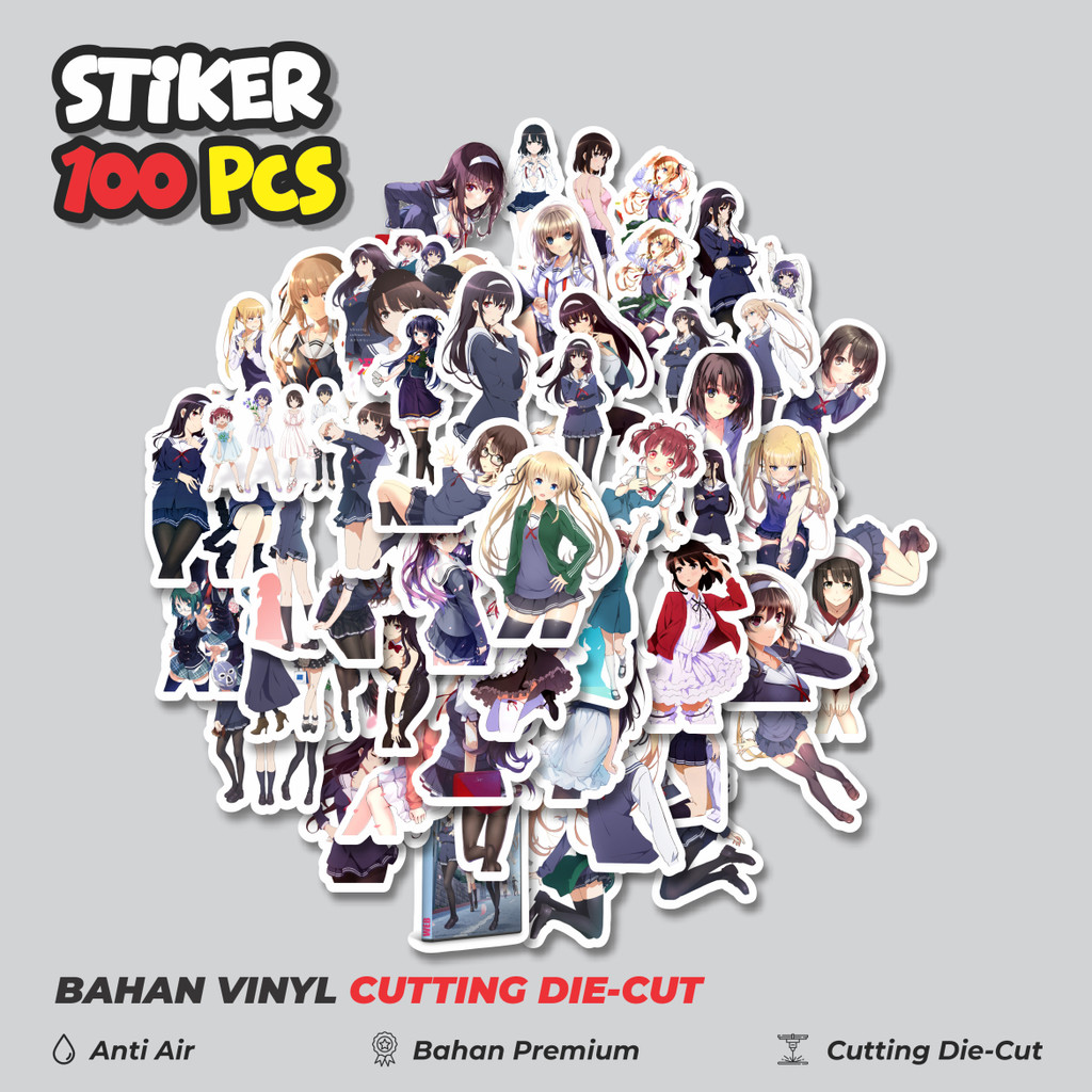 

Terbaru! 50 pcs Stiker Anime Series Saekano/Saenai Heroine no Sodatekata Mix Dekorasi Lucu Kreatif untuk Notebook, Skateboard, HP
