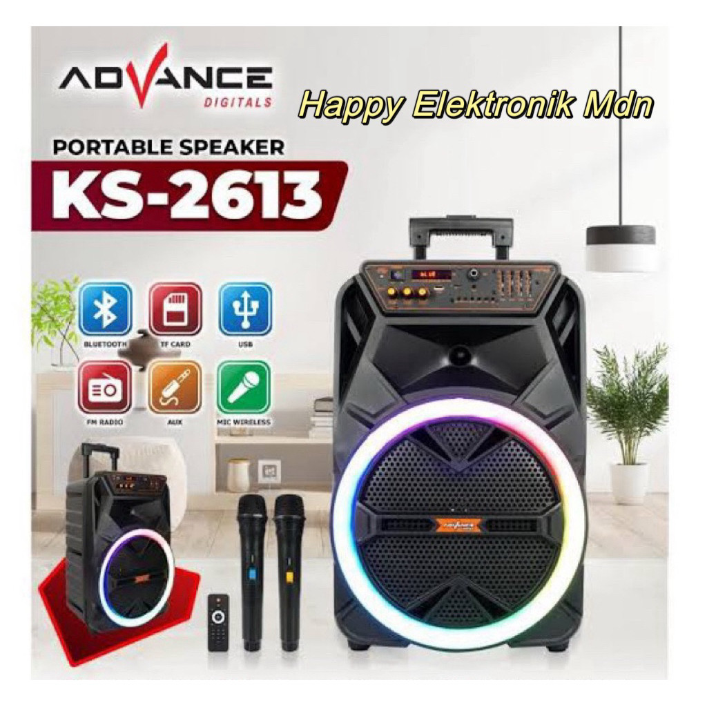 ADVANCE KS-2613 SPEAKER PORTABLE 12 INCH ADVANCE KS2613 ADVANCE SPEAKER PORTABLE ADVANCE 12 INCH POR
