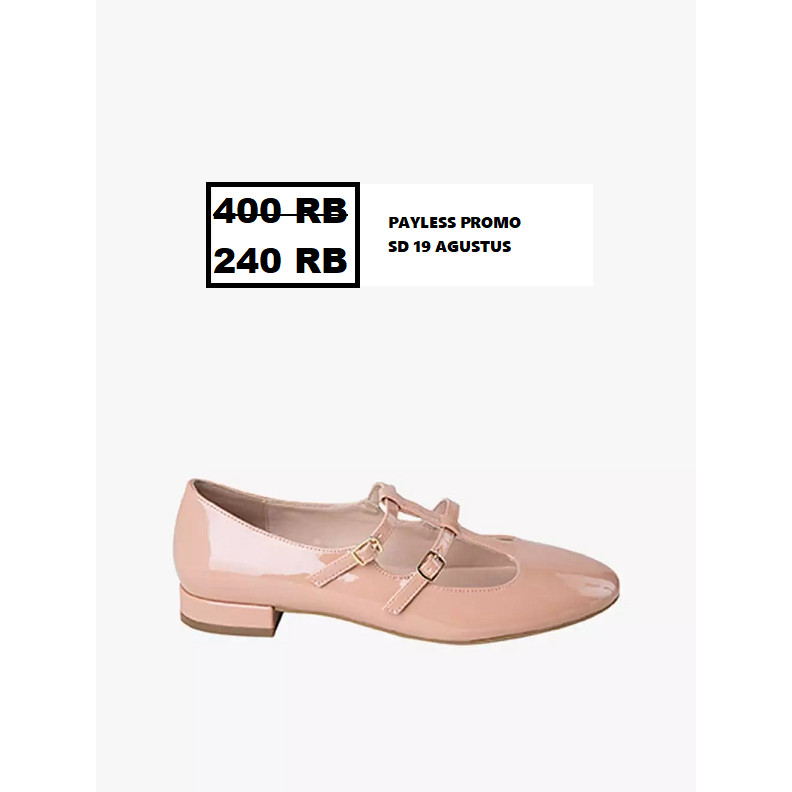 Sepatu flat shoes wanita seri FIONI MARY JANE PAYLESS 100% ori