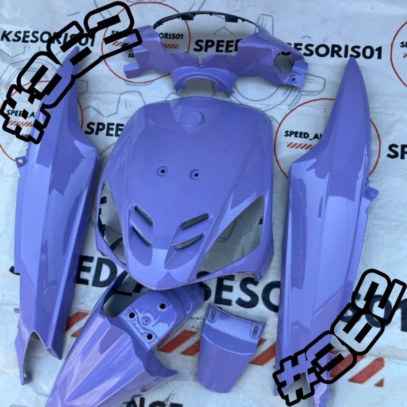 Cover Full Set Body Halus Yamaha Mio Sporty & Mio Smile Ungu Taro || Full halus body mio sporty mio 