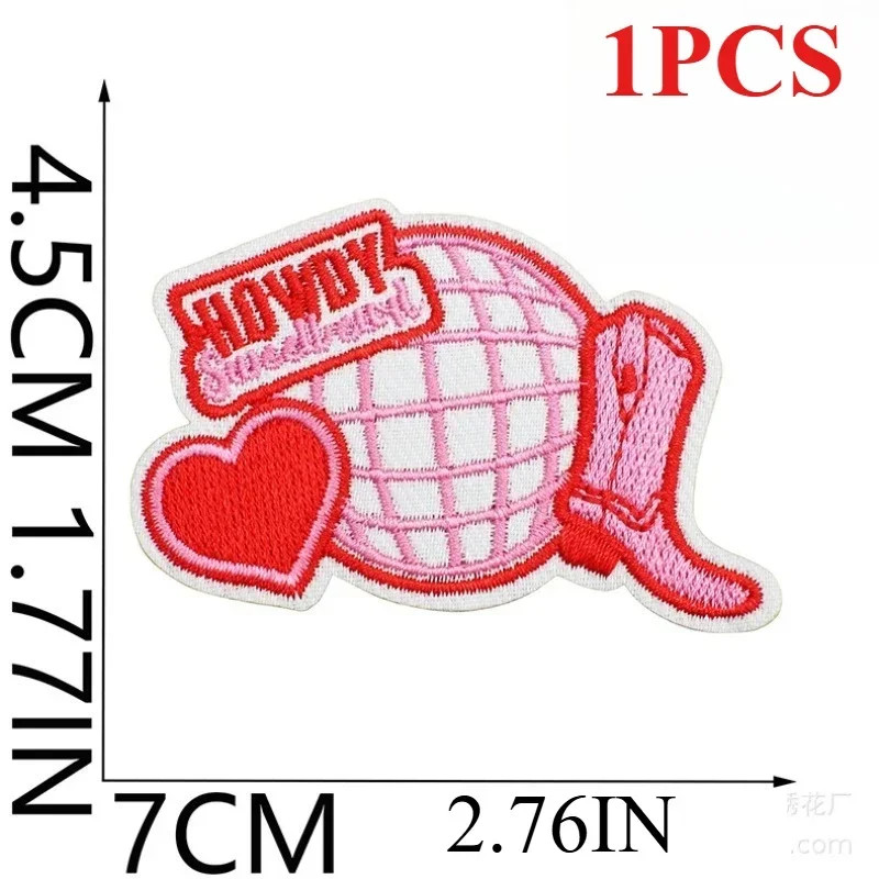 

Pink Girl Embroidery Cloth Sticker Western Denim Series Western Regions Desert Fire Computer Embroidery Label Ironing